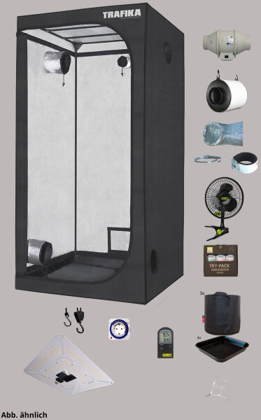 Grow Komplettset 80x80x160cm mit LED Growlampe & Zubehör