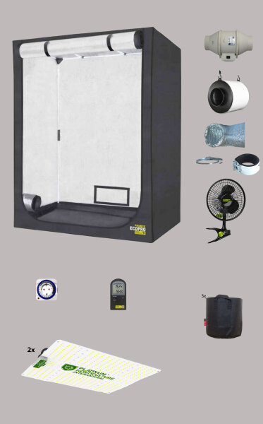 Grow Komplettset 120x60x160cm 2x180W LED Growlampen Profi-Set