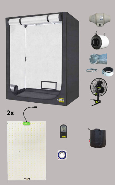 Grow Komplettset 120x60x160cm 2x120W LED Growlampen Homegrow