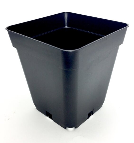 Teku Pflanzentopf 0,69L 10x Vierkant Topf Grow-Set schwarz