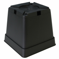 Pflanzentopf 1,55L 4-eckig schwarz für Stecklinge Indoor-Grow